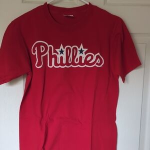 Majestic Red Phillies Youth Tee